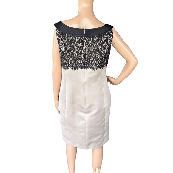 St. John Two-Tone Black & Gray Knit Sheath Dress Sz 14 Designer Evening Cocktail - Picture 9 of 12